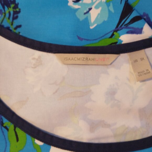 Isaac Mizrahi Live Women's  Soho Floral  Print Tank Top Blue SZ  5X - Picture 6 of 8